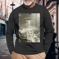 エイリアン Ufo ファニー キャッツ エイリアンの侵略猫 長袖Tシャツ 高齢者への贈り物