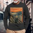 エドヴァルド表現主義の叫びムンクアート 長袖Tシャツ 高齢者への贈り物