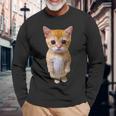 エルガト ミーム 悲しい泣き猫 マンチキン キティ ミーム トレンディ 長袖Tシャツ 高齢者への贈り物