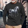 エレガントなアラビア馬のデザイン、馬好きに最適です。 長袖Tシャツ 高齢者への贈り物
