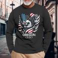 オレゴン州オハイオ州 7月4日 アメリカ国旗 長袖Tシャツ 高齢者への贈り物