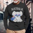 オーストラリアの国旗がかわいいコアラ 長袖Tシャツ 高齢者への贈り物