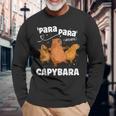 カピバラ好きファニーパラパラカピバラ 長袖Tシャツ 高齢者への贈り物