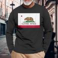 カリフォルニア州「ベアリパブリック」州旗 長袖Tシャツ 高齢者への贈り物