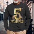 キッズ Tレックス 恐竜 誕生日パーティー装飾 5歳の誕生日 男の子 恐竜 長袖Tシャツ 高齢者への贈り物