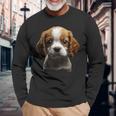 キャバリアキングチャールズスパニエル子犬 長袖Tシャツ 高齢者への贈り物