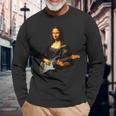 ギター 面白tシャツ モナリザ おもしろ ギタリスト 服 音楽 メンズ キッズ ネタ 服 軽音 楽器 エレキ 長袖Tシャツ 高齢者への贈り物