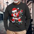 クリスマス サンタクロース ダビングダンス クリスマスライト 家族 長袖Tシャツ 高齢者への贈り物