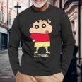 クレヨンしんちゃん しんちゃんは人気者 長袖Tシャツ 高齢者への贈り物