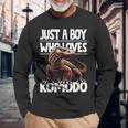 コモドドラゴンを愛するただの少年 男の子 キッズ 長袖Tシャツ 高齢者への贈り物