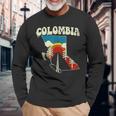 コロンビア ビンテージ コロンビアン カントリー レインボー レトロ 70年代地図 長袖Tシャツ 高齢者への贈り物