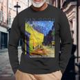 ゴッホ 夜のカフェテラス 長袖Tシャツ 高齢者への贈り物