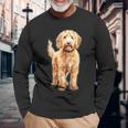 ゴールデンドゥードル犬 長袖Tシャツ 高齢者への贈り物