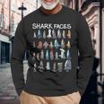 サメの顔タイプ 捕食者 面白いサメ 魚 サメ 長袖Tシャツ 高齢者への贈り物