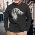 サルーキ 犬 モチーフ ペットアート サルーキ 長袖Tシャツ 高齢者への贈り物