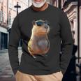 サングラスをかけたカピバラ Be Capy カピバラ げっ歯類 Capybara 長袖Tシャツ 高齢者への贈り物