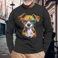 サングラスをかけたジャック・ラッセル・テリア ジャック・ラッセル愛好家 長袖Tシャツ 高齢者への贈り物