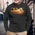 サンセット ビーチ ヤシの木 クール 海 サーフィン 長袖Tシャツ 高齢者への贈り物