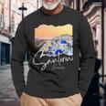 サントリーニ ギリシャ絵画 サントリーニ 長袖Tシャツ 高齢者への贈り物