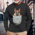ジャーマンシェパード 犬の胸ポケット 犬の飼い主用 長袖Tシャツ 高齢者への贈り物