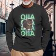 スピニングキャットミーム Oiiaoiia Uiia 猫 ブレインロットミーム 長袖Tシャツ 高齢者への贈り物