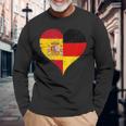 スペインとドイツのハーフaのかっこいい国旗 スペイン ドイツの国旗 Pain German Flag 長袖Tシャツ 高齢者への贈り物