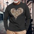 チーター ヒョウ柄 ハート 長袖Tシャツ 高齢者への贈り物