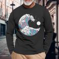 トランスジェンダー プライド Lgbtq トランスフラッグ 日本のウェーブアート Lgbt 長袖Tシャツ 高齢者への贈り物