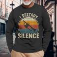 トランペット奏者 I Destroyilence Recto Trumpet Lovers 長袖Tシャツ 高齢者への贈り物