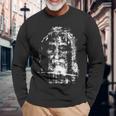 トリノのシュラウド イエス・キリストの顔 長袖Tシャツ 高齢者への贈り物