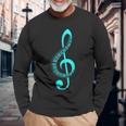 ト音記号の音符ピアノの象徴性ト音記号記号 長袖Tシャツ 高齢者への贈り物