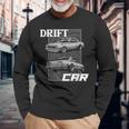 ドリフトカー ジャパニーズクラシックチューニングカー 長袖Tシャツ 高齢者への贈り物