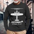 ドルニエdo217ドイツ第二次世界大戦爆撃機 長袖Tシャツ 高齢者への贈り物