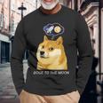 ドージコインdogecoin Hodl 月へ月にto The Moon 暗号通貨doge Memeドージミーム 長袖Tシャツ 高齢者への贈り物