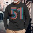 ナンバー51 Fifty-One Anniversary 男女 51歳の誕生日 長袖Tシャツ 高齢者への贈り物