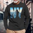 ニューヨーク市のデザインnyc自由の女神アーバン 長袖Tシャツ 高齢者への贈り物