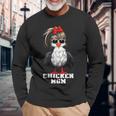 ニワトリ ママ 農業 農家 鶏牧場 面白い 鶏 長袖Tシャツ 高齢者への贈り物
