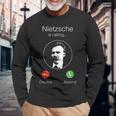 ニーチェが呼んでいる-ニヒリズム哲学 長袖Tシャツ 高齢者への贈り物