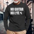 ノーギターノーライフ ギター好き クラシックギター クラシック音楽 アコースティックギター ギター部 ジャズ音楽 ギター 長袖Tシャツ 高齢者への贈り物