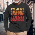 ハッシュブラウンズ I Love Hash Browns面白い食べ物 ハッシュブラウンズ好き 長袖Tシャツ 高齢者への贈り物