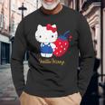 ハローキティ いちご ダークカラー 長袖Tシャツ 高齢者への贈り物