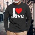 ハートジャイブジャズダンスミュージックが大好き 長袖Tシャツ 高齢者への贈り物
