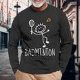 バドミントンプレーヤー バドミントンラケット シャトルコック バーディースポーツ 長袖Tシャツ 高齢者への贈り物