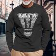 バドミントン用語 ワードクラウド バドミントンギフト バドミントンプレーヤー 長袖Tシャツ 高齢者への贈り物