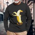 バナナアヒル。おかしいから人形の動物 長袖Tシャツ 高齢者への贈り物