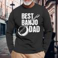 バンジョーパパ バンジョーインストラクター カントリーミュージック 父の日 長袖Tシャツ 高齢者への贈り物