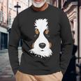 バーニーズマウンテンドッグの子犬 長袖Tシャツ 高齢者への贈り物