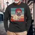 パグ ビーニー 赤骨かわいい遊び心のある幸せなスタイリッシュな動物ペット 長袖tシャツ 長袖Tシャツ 高齢者への贈り物