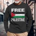 パレスチナの国旗 パレスチナが好きです 長袖Tシャツ 高齢者への贈り物