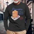 パンケーキとパニック発作 面白い メンタルヘルス 不安 長袖Tシャツ 高齢者への贈り物